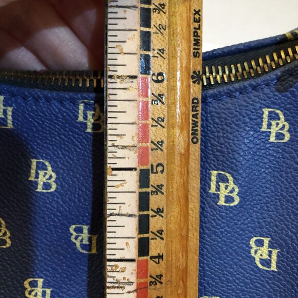 Dooney & Bourke Chic Handbag Monogram Logo Blue Mini Hobo Purse Zipper Petite - Picture 7 of 8